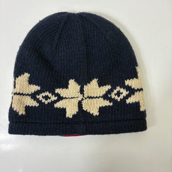 VTG Deadstock Abercrombie & Fitch Fair Isle Beanie Wool Blend Navy - Picture 4 of 8